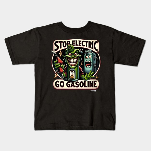 HotRod Go Gasoline - Vintage Retro Green Busters Distributor Kids T-Shirt by LollipopINC